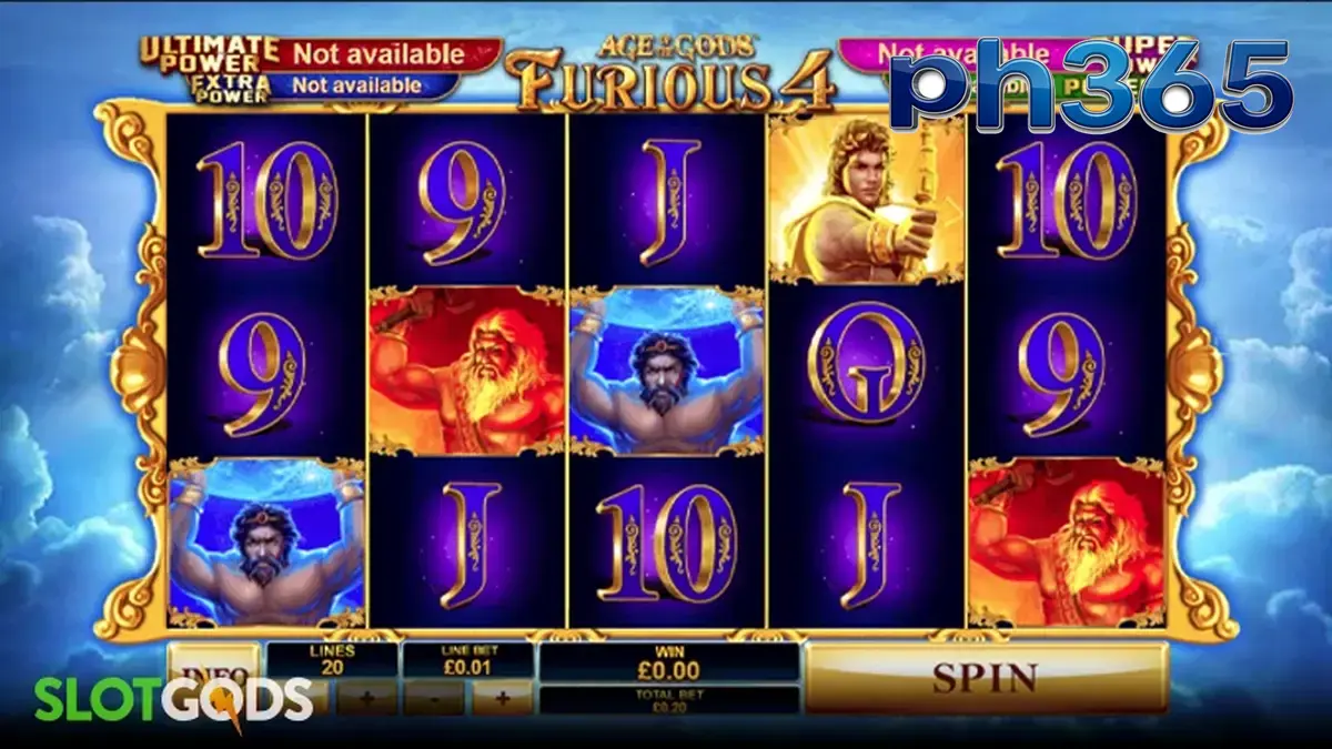 Age of the Gods: Furious 4 slot gameplay interface